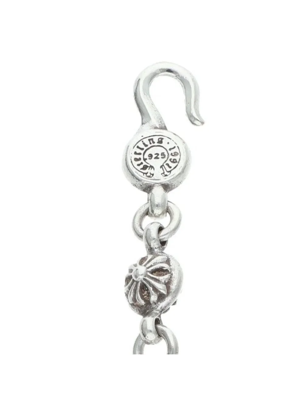 Chrome Hearts 1 CH Cross Ball Chain Small CH Silver Necklace
